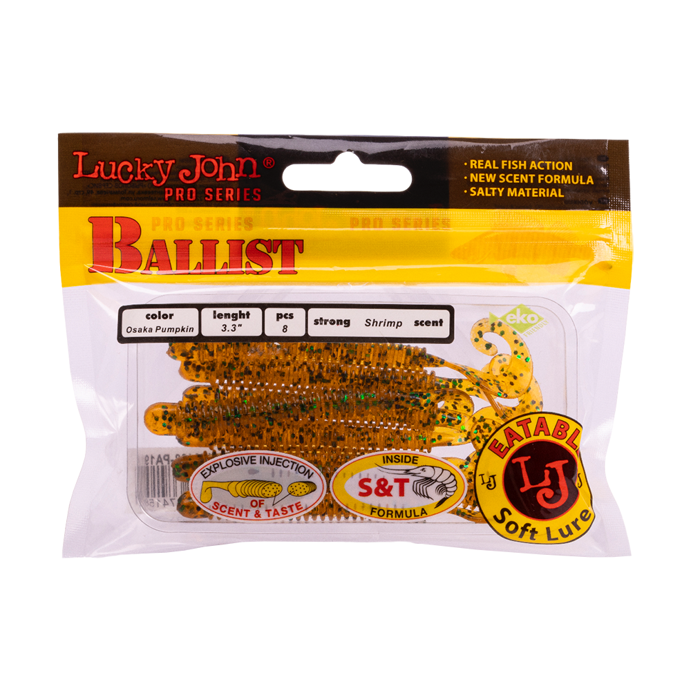 Твистер Lucky John Pro Series Ballist 3,3" 84мм, (8шт. упак.) цвет PA19. Фото №5 Твистер Lucky John Pro Series Ballist 3,3" 84мм, (8шт. упак.) цвет PA19. Фото №5