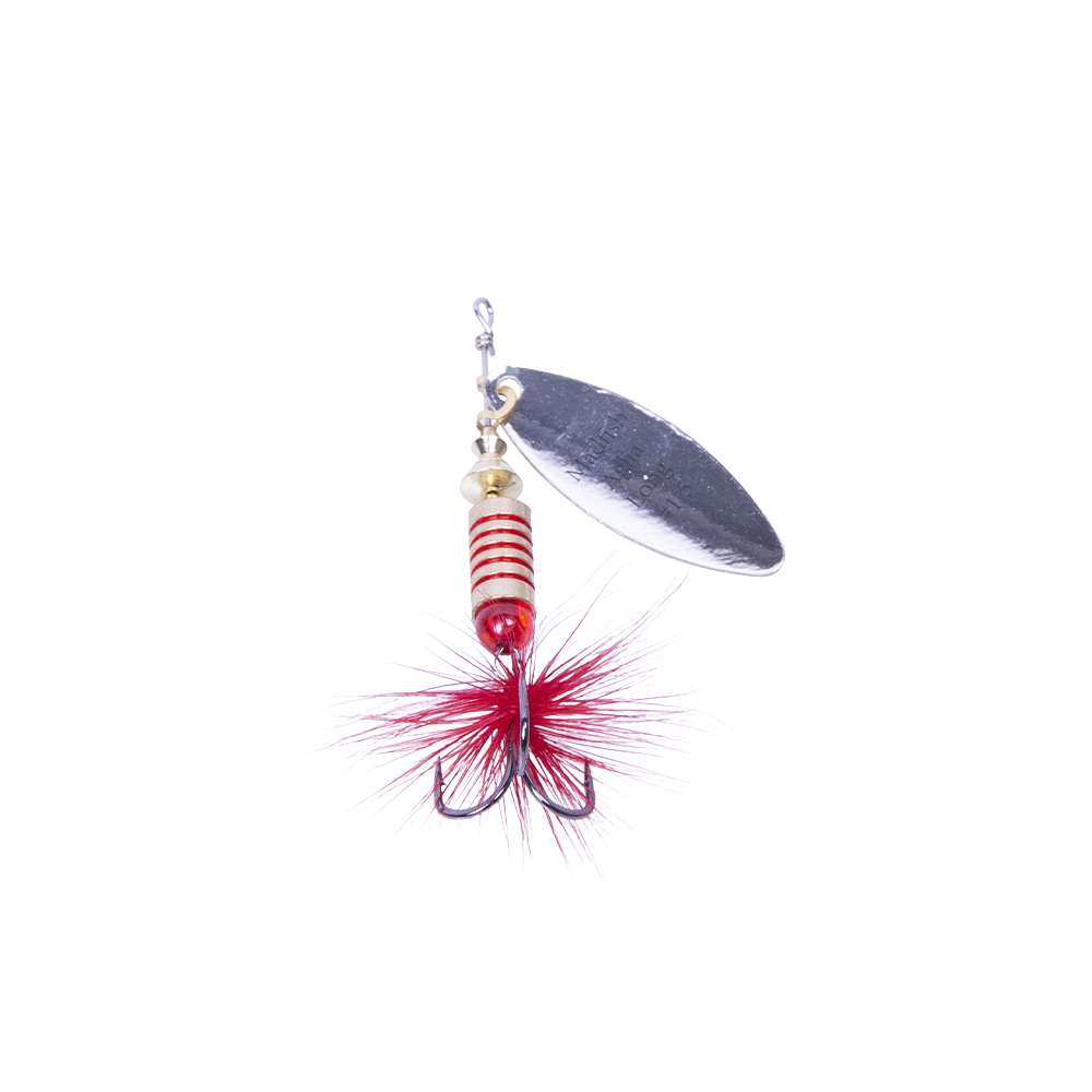 Блесна вращающаяся MADFISH Aglia Long №1, 6гр, цвет (Silver-red-dot). Фото №4