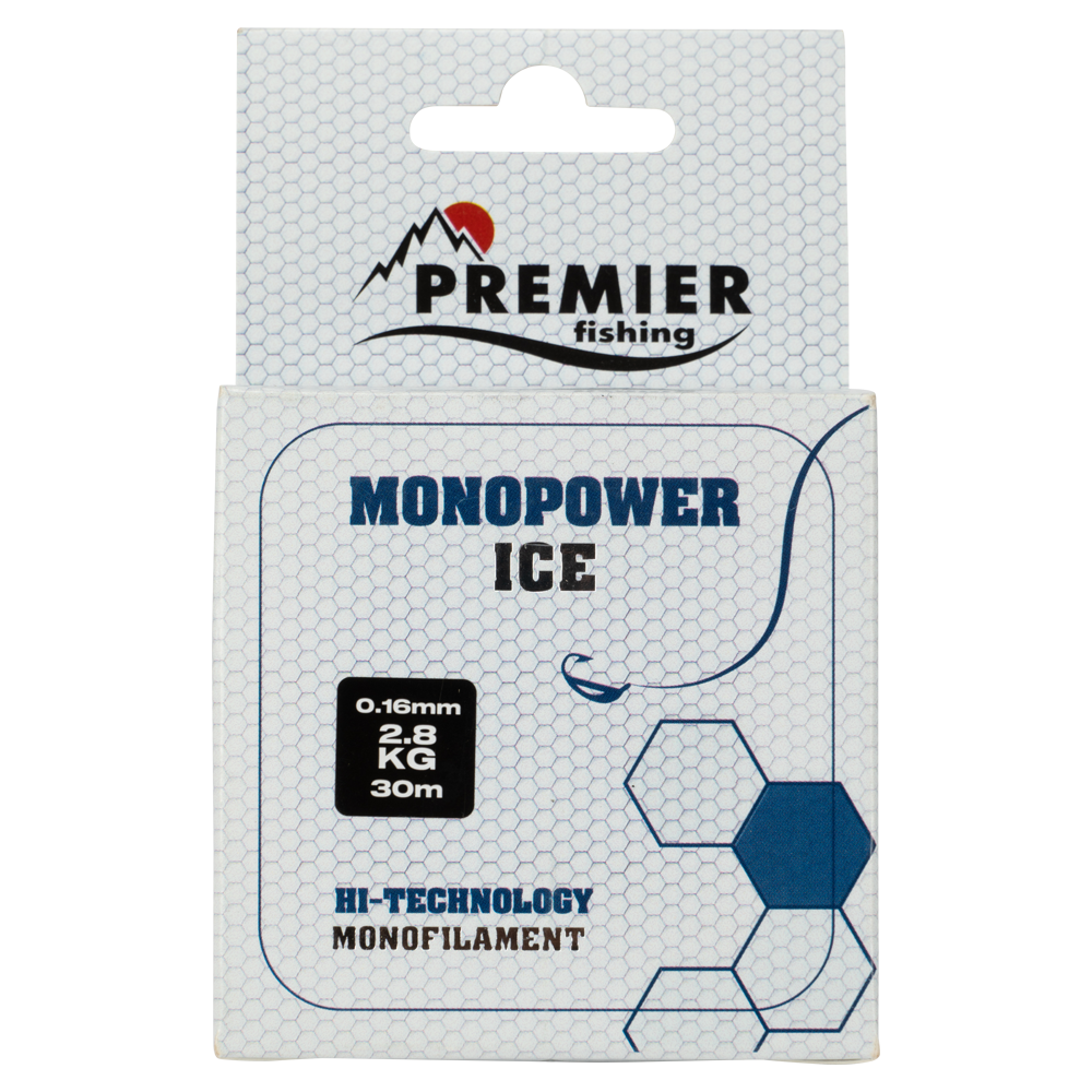 Леска MONOPOWER ICE 0,16mm/30m Clear Nylon PREMIER fishing (PR-MI-T-016-30). Фото №3