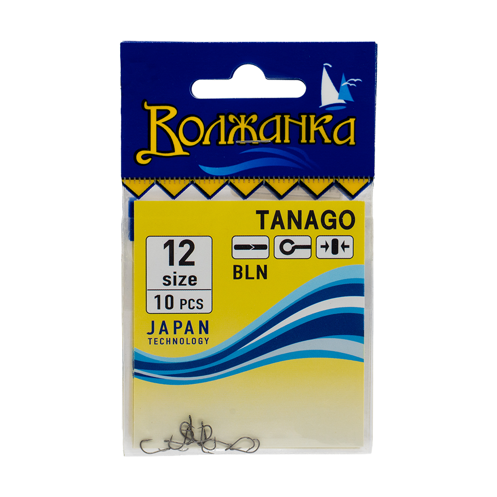 Крючки "Волжанка" Tanago #12 (10шт.уп). Фото №1