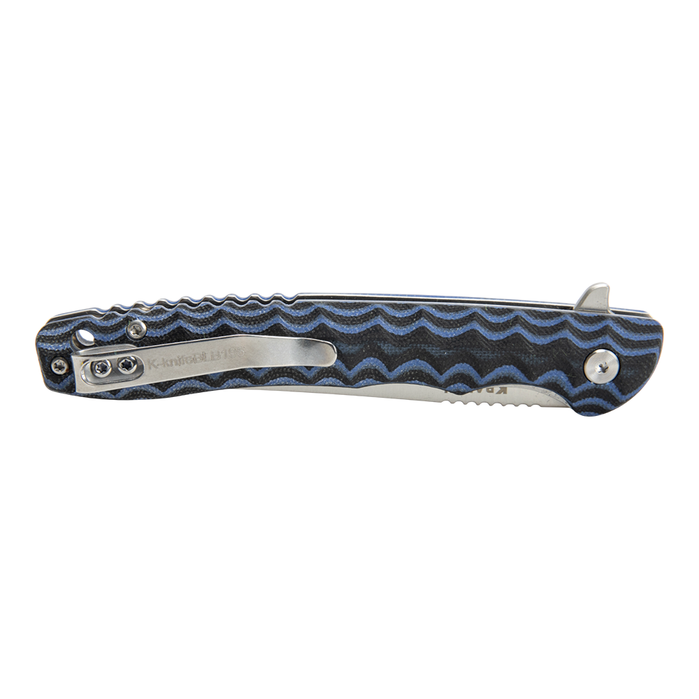 Нож складной Kranch BLB-195, клинок AUS8, рукоять G10 blue and black. Фото №2