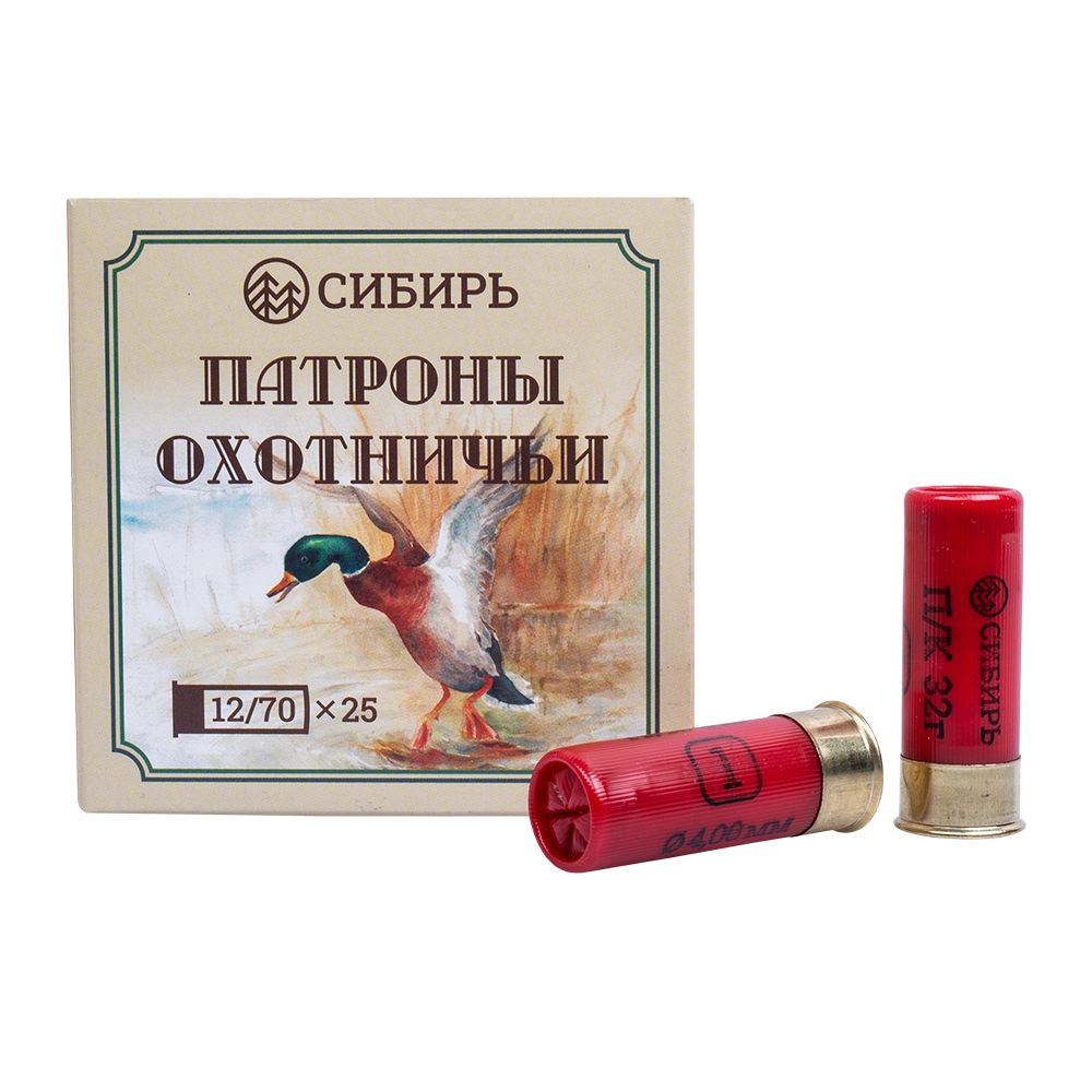 Патрон СИБИРЬ PREMIUM 12/70 охотничий дробовой 32г №1 п/к (в пачке 25 шт) (в коробке 250шт). Фото №2