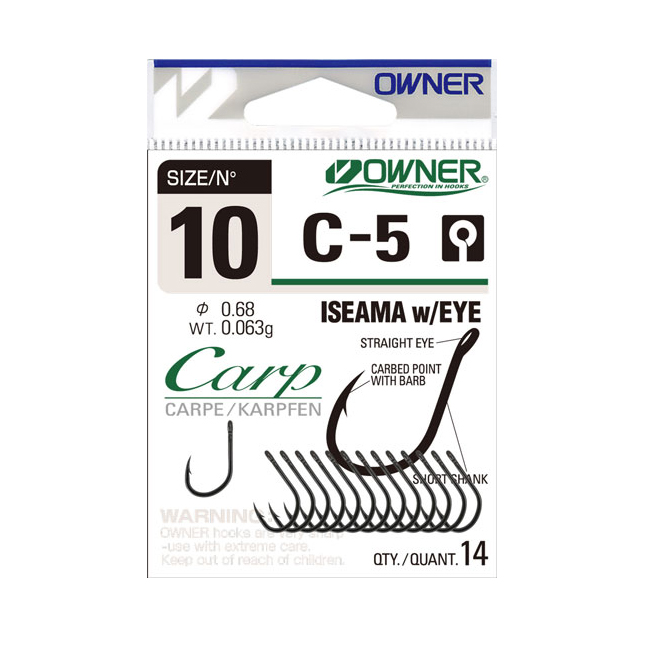Крючок Owner Carp C-5 Iseama with Eye №12. Фото №2