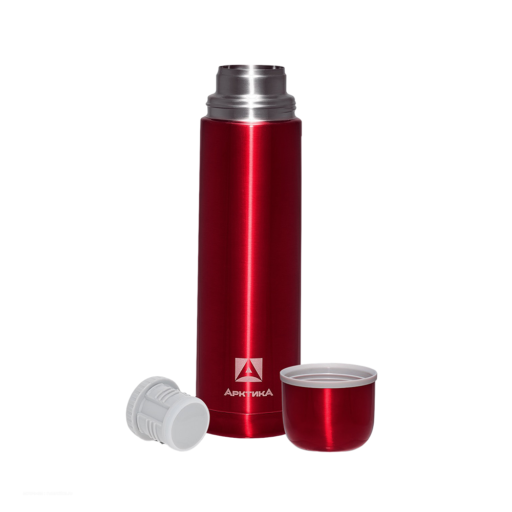 Термос "Арктика", бытовой вакуумный (для напитков) ,1000 мл, (красный). Фото №3