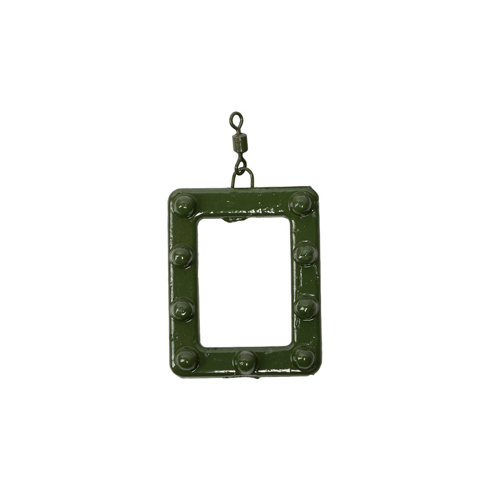 Груз "Рамка" с шипами с ушком и вертлюгом крашенный 50гр.. Фото №2