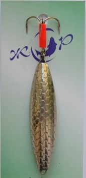 Блесна ЖОР Торпеда шумовая малая 60мм, 20гр, цвет (рандоль/рандоль) тройник. Фото №1