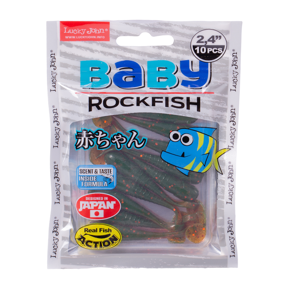 Виброхвост Lucky John Pro Series Baby Rockfish 2,4" 62мм, (10шт. упак.) цвет 085. Фото №1 Виброхвост Lucky John Pro Series Baby Rockfish 2,4" 62мм, (10шт. упак.) цвет 085. Фото №1