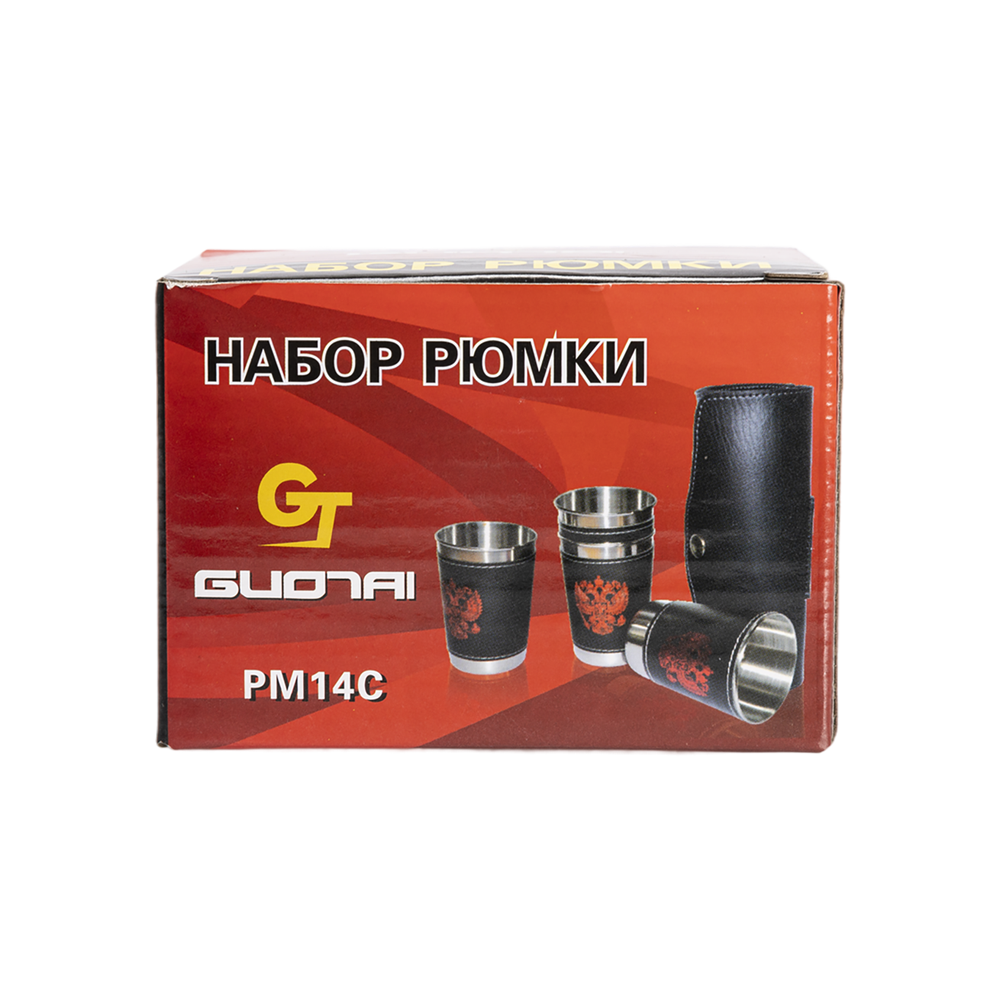 Набор стопок 60мл Герб в коже 4шт (А11) Guotai. Фото №6