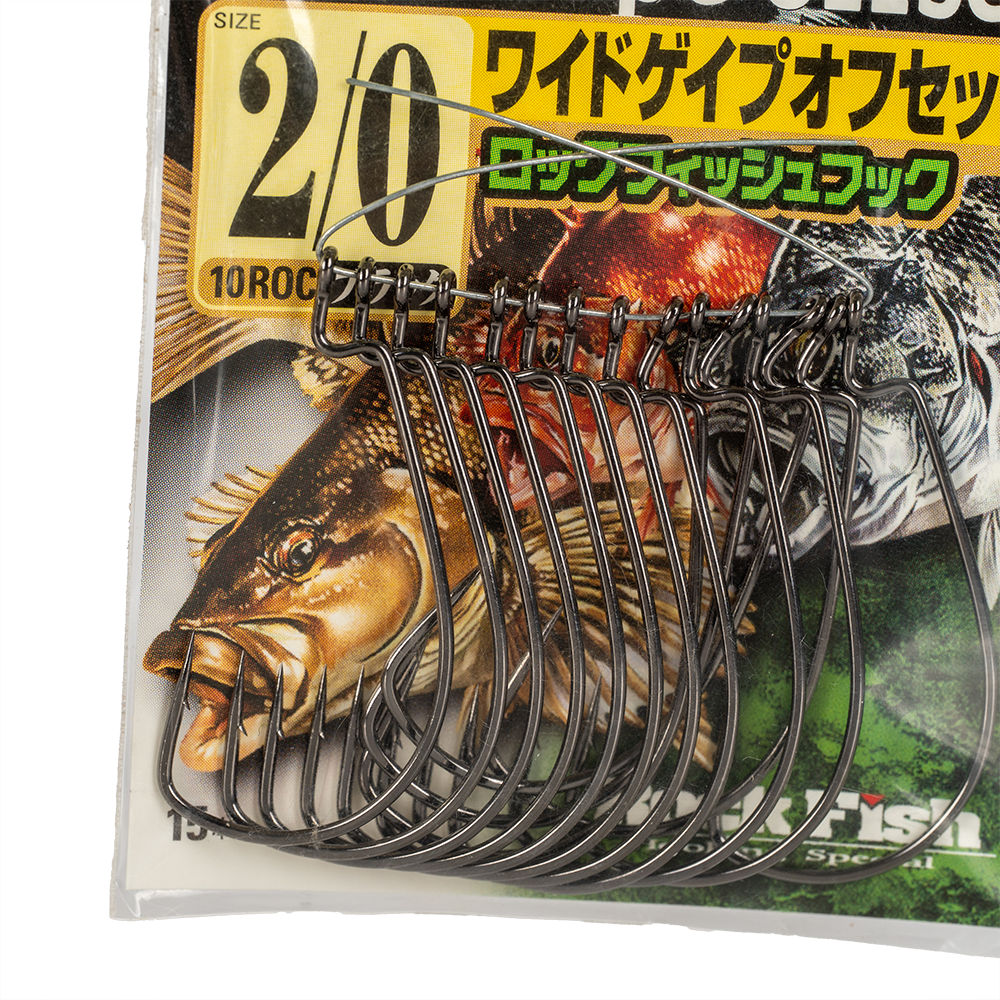 Крючок офсетный SASAME  Wide Gap 10ROC #2/0 (15 шт.). Фото №2