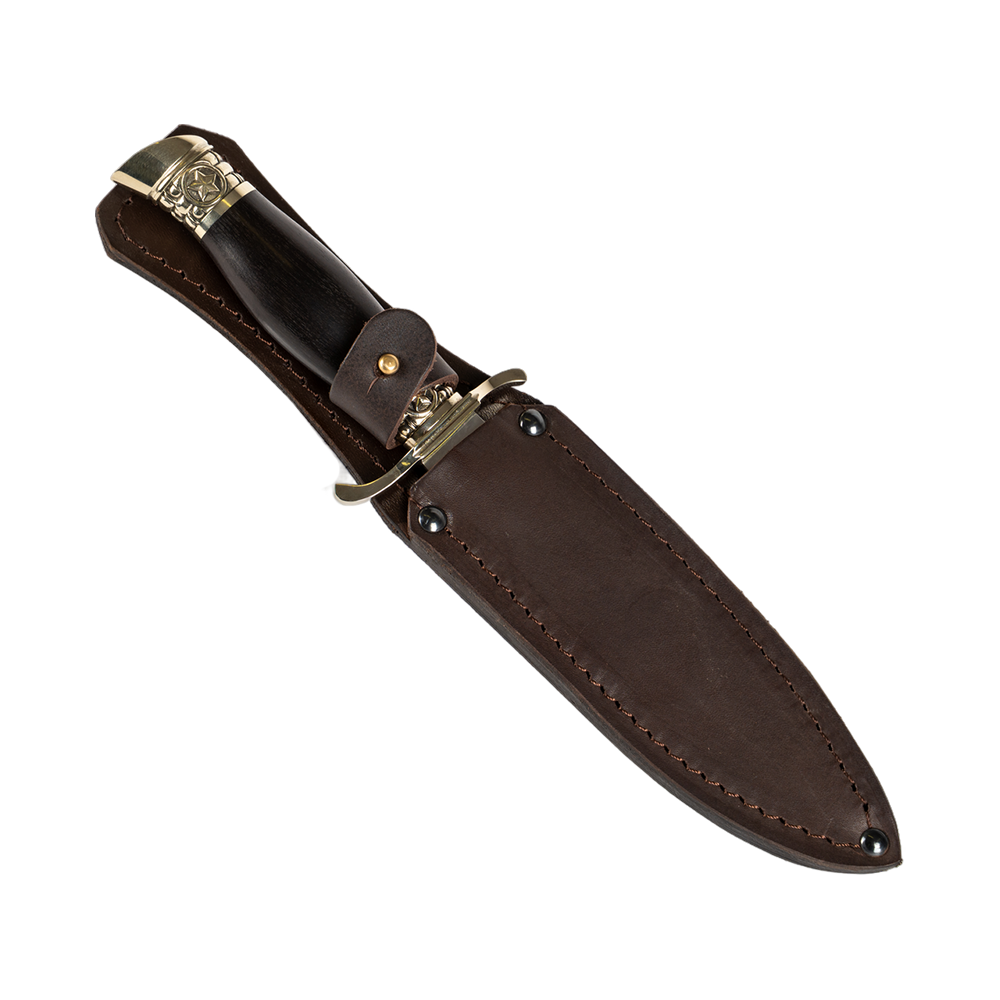 Нож МС Разведчик, клинок кованый, ст. Х12МФ, рукоять граб, литье, звезда. Фото №10