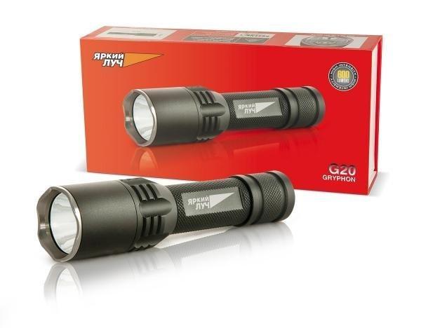 Фонарь Яркий луч G20 "Gryphon" CREE XM-L T6 600 люмен, 3 режима, Li-ion аккумулятор 18650, 3У в компл.. Фото №2