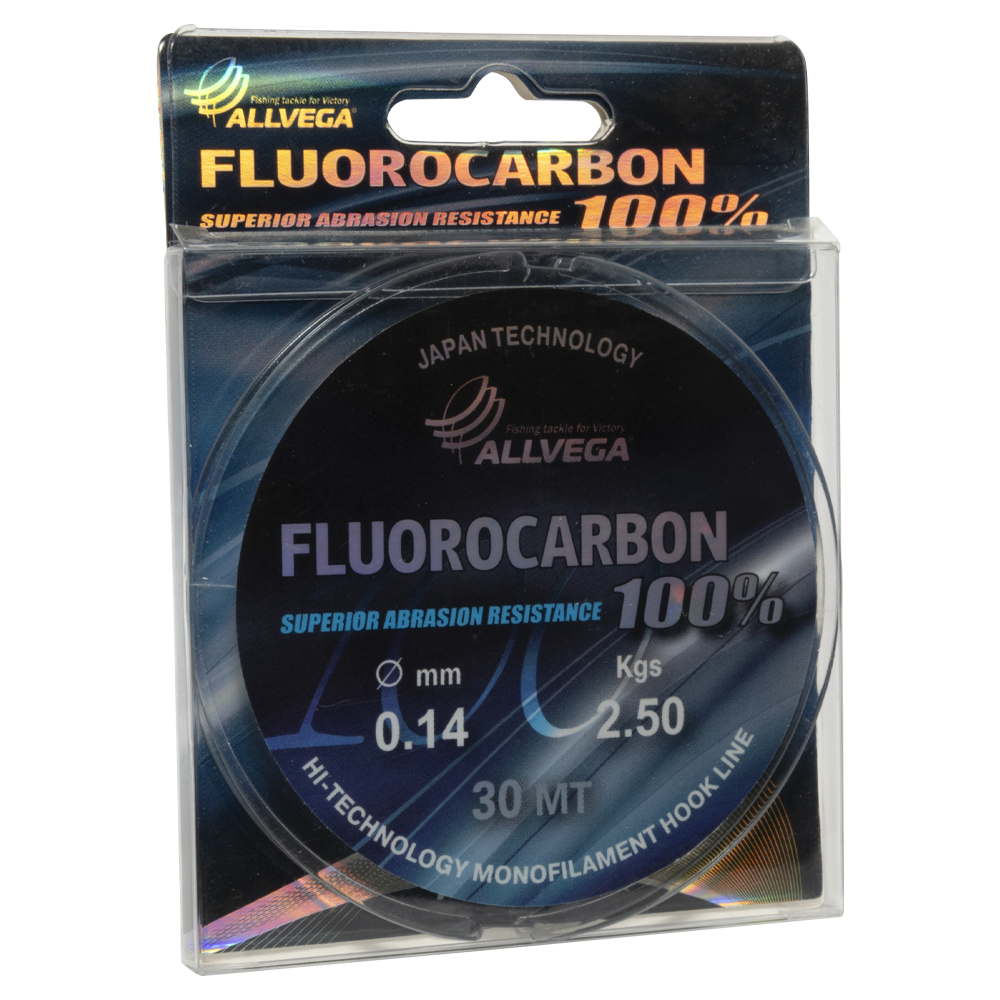 Леска ALLVEGA "FX FLUOROCARBON 100%" 0.14мм (30м) (2,50кг) (LFX3014). Фото №1 Леска ALLVEGA "FX FLUOROCARBON 100%" 0.14мм (30м) (2,50кг) (LFX3014). Фото №1
