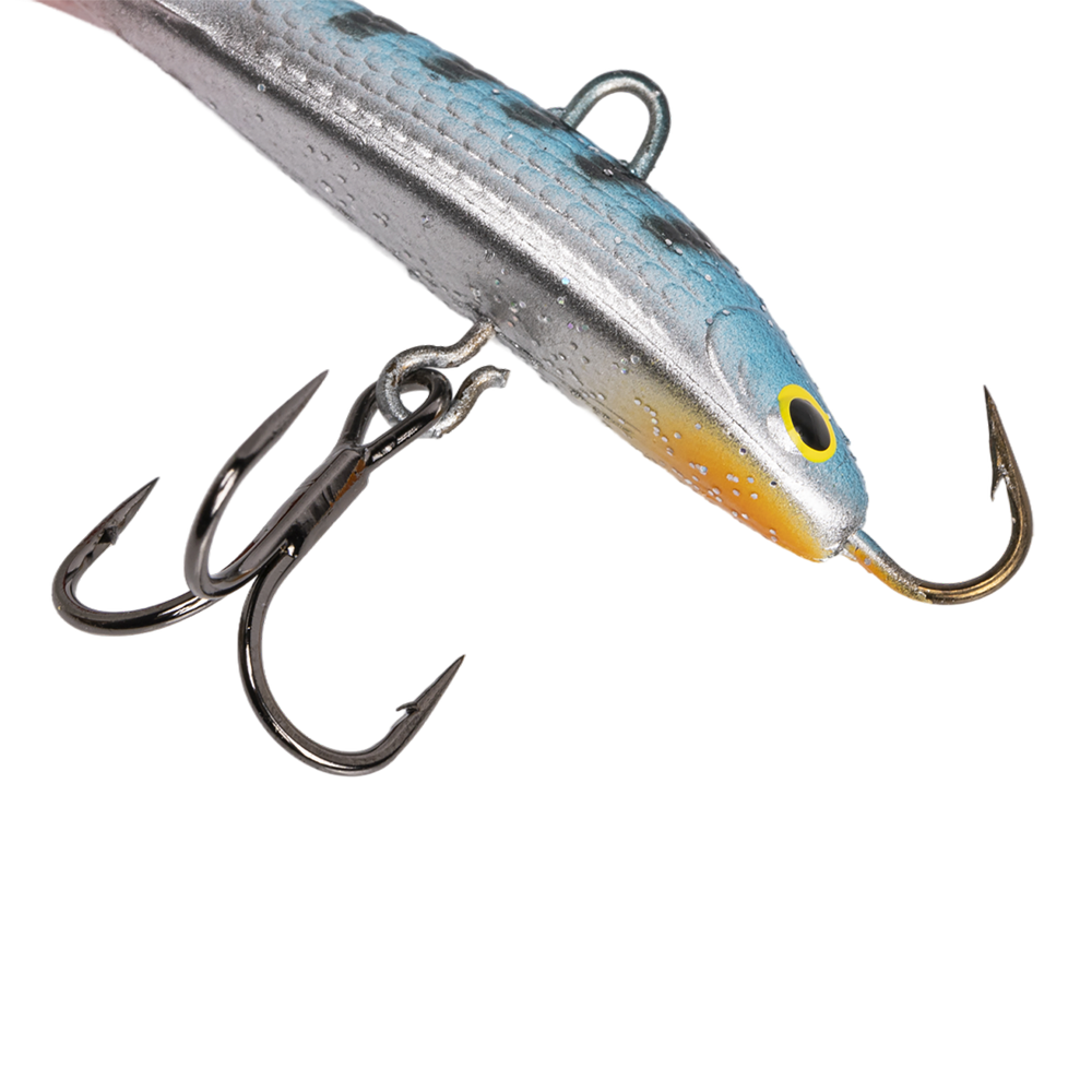 Балансир Kuusamo Tasapaino X-PRO 50мм, 6гр, цвет (RB/BLU-S) с тройником. Фото №2