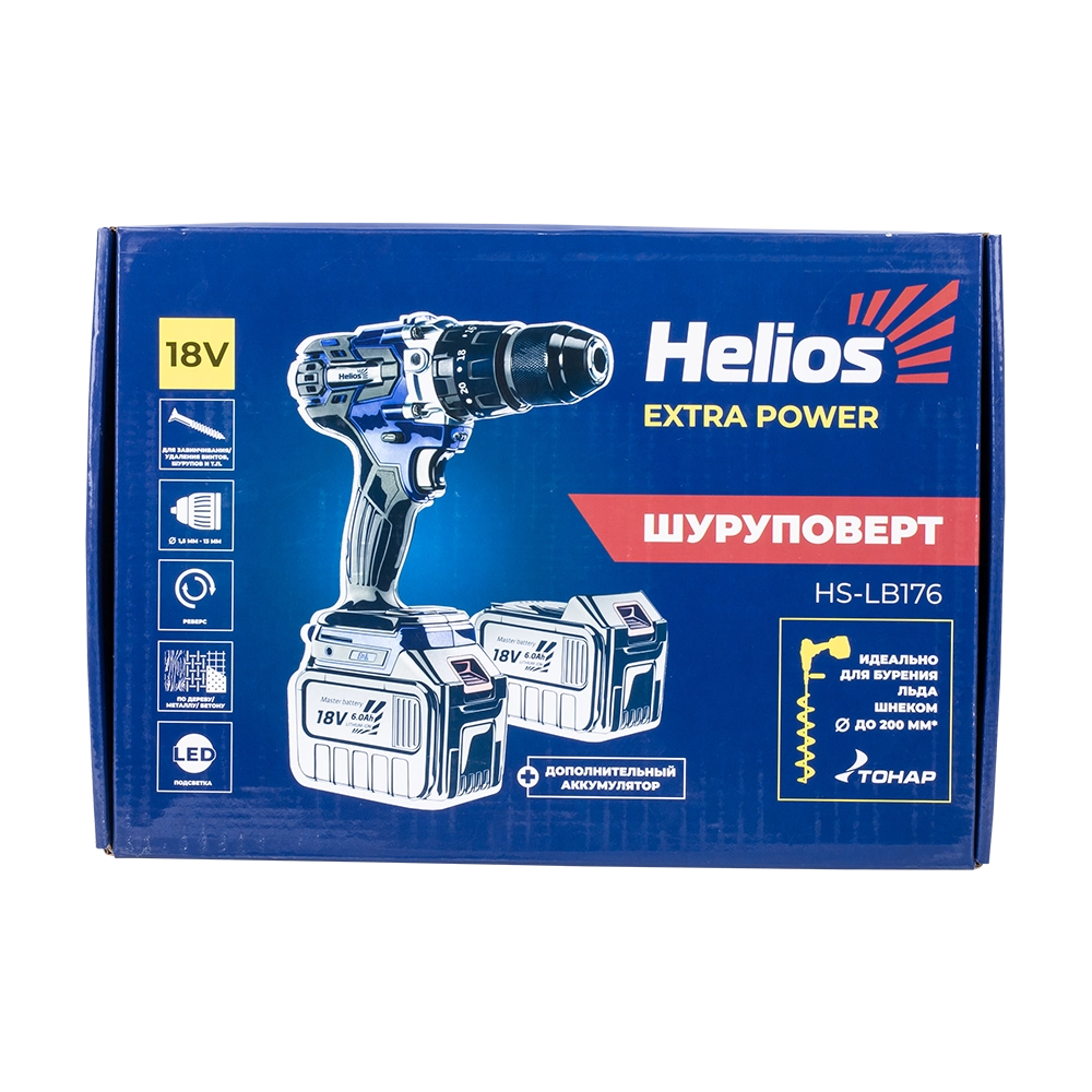 Шуруповерт-электробур 18V 6A (HS-LB176) Helios. Фото №5