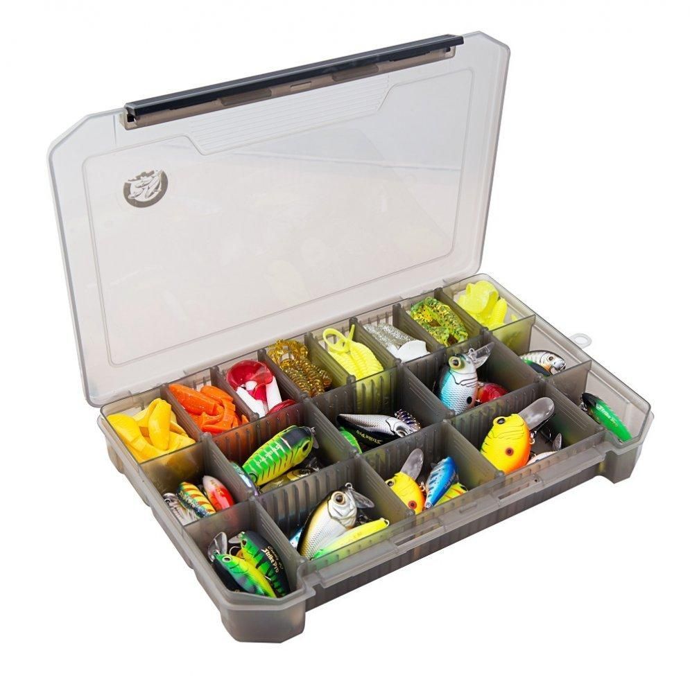 Коробка для приманок КДП-3 (270*175*40мм) (Три кита) дымка. Фото №1