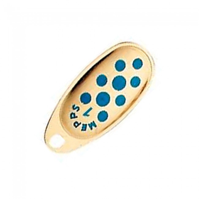 Блесна Mepps Comet PTS 2 gold/blue dots 4,5г. Фото №2 Блесна Mepps Comet PTS 2 gold/blue dots 4,5г. Фото №2