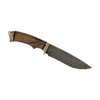 Изображение к отзыву на Нож МС Близнец, клинок дамаск, грав., рукоять орех, кап, литье