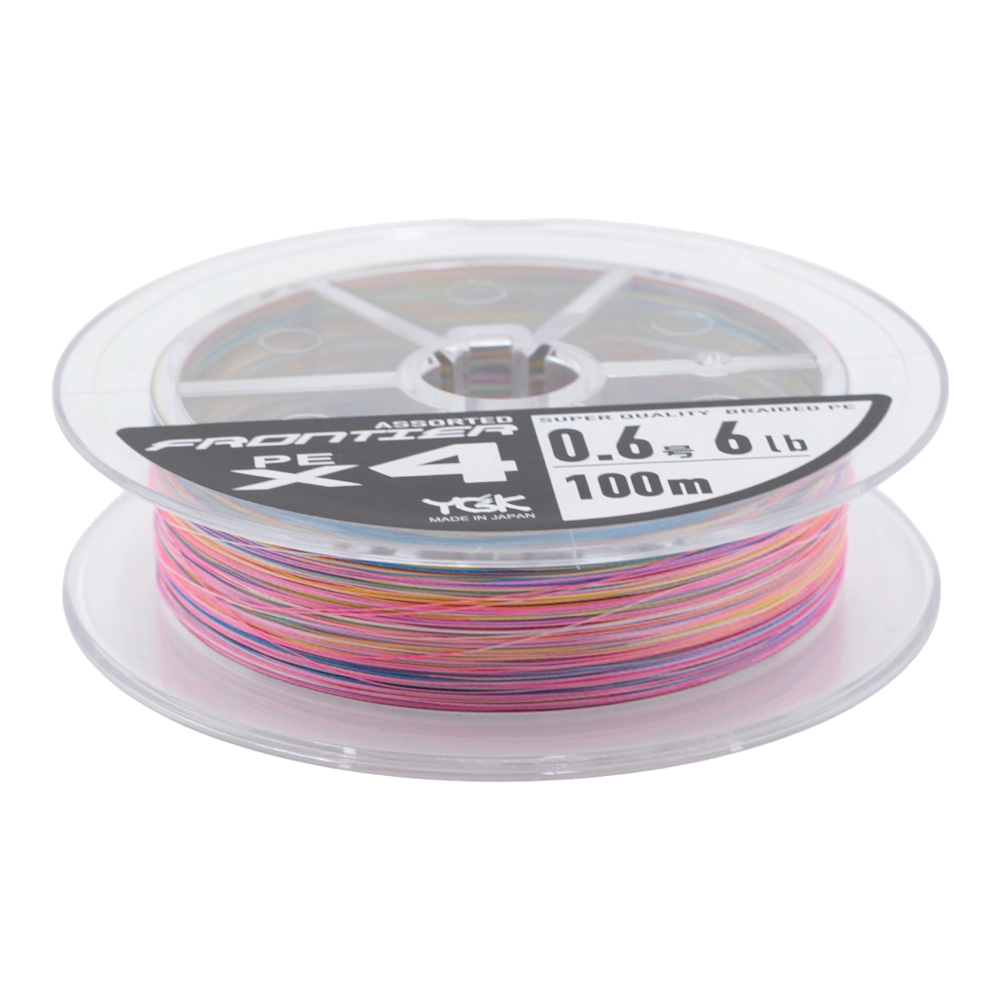 Плетёный шнур YGK Frontier Assorted X4 100m (мультиколор) #0.6, 0.128mm 6lb, 2.7kg. Фото №3