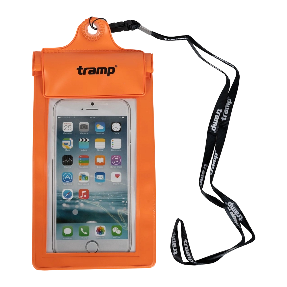 Гермопакет для мобильного телефона (ПВХ, Оранжевый, 110*215 мм.). Фото №1