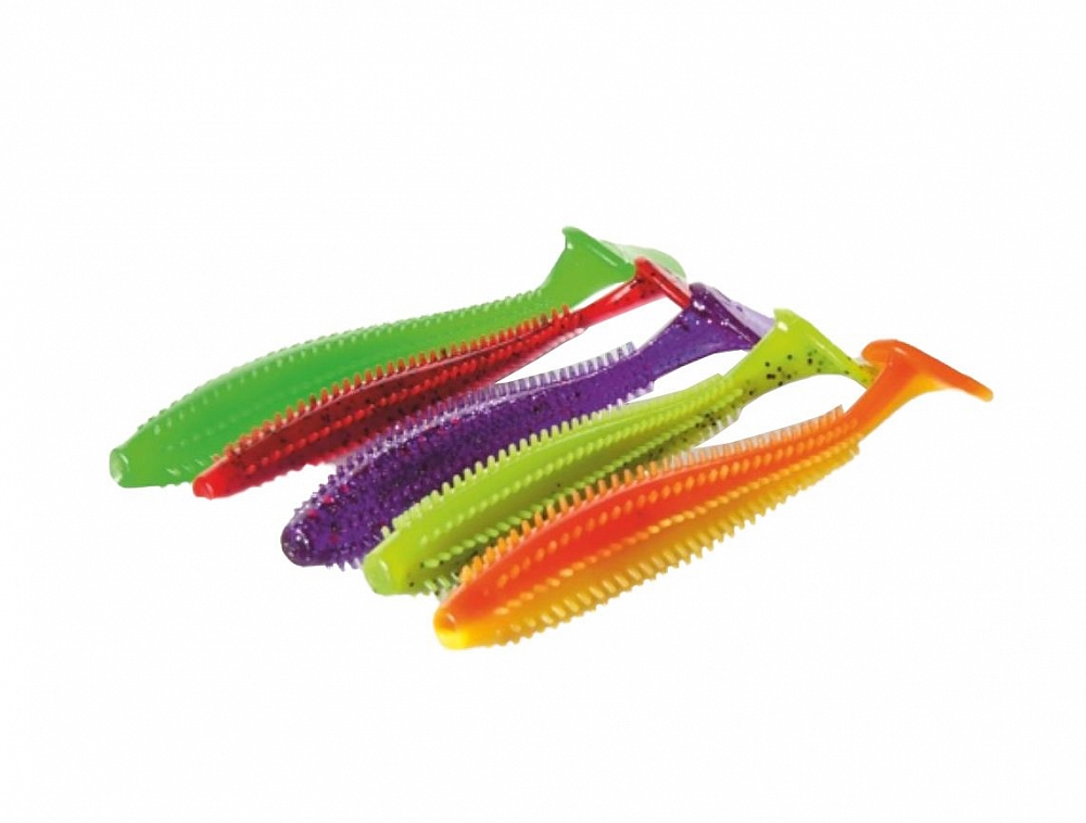 Виброхвост Helios Shaggy 3,35"/8,5 см MIX 5 цветов. 100 шт. (HS-16-031-N). Фото №1