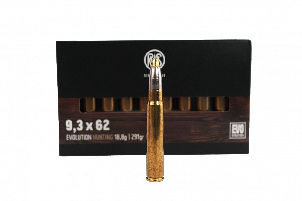 Патрон нарезной RWS калибр 9.3x62 DN EVO 18,8 гр. (в пачке 20 шт.). Фото №1 Патрон нарезной RWS калибр 9.3x62 DN EVO 18,8 гр. (в пачке 20 шт.). Фото №1