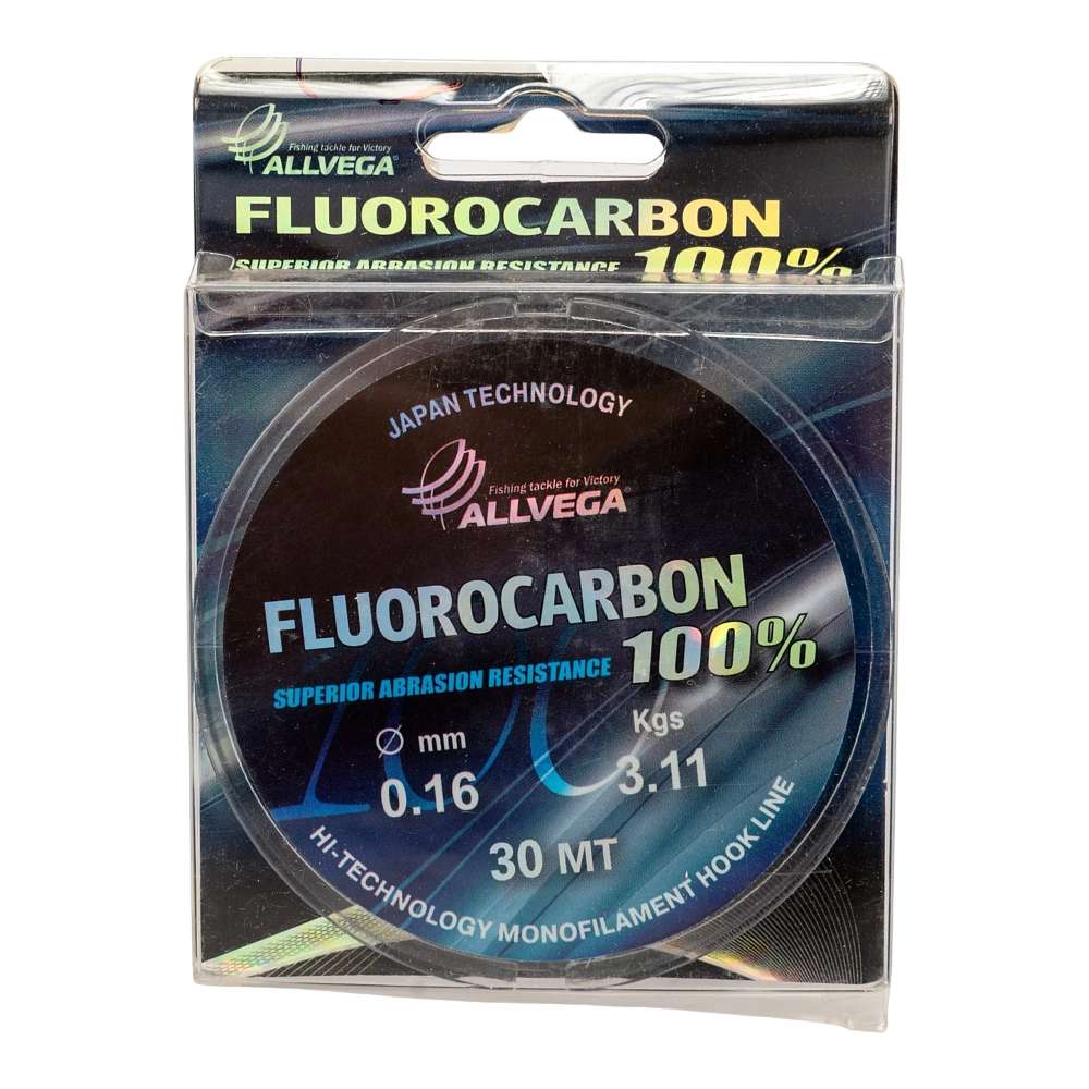 Леска ALLVEGA "FX FLUOROCARBON 100%" 0.16мм (30м) (3,11кг) (LFX3016). Фото №1