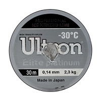 Леска монофиламентная ULTRON Elite Platinum 0.14мм/30м 2,3кг сереб.