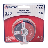 Пуля пневматическая "Crosman Pointed", 4,5 мм., 7,4 гран ( 250 шт.) (12 в упаковке)