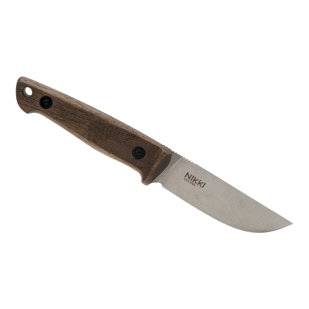 Нож Kizlyar Supreme Nikki, AUS-8 SW WH LS (StoneWash, Walnut Handle, Leather Sheath). Фото №2