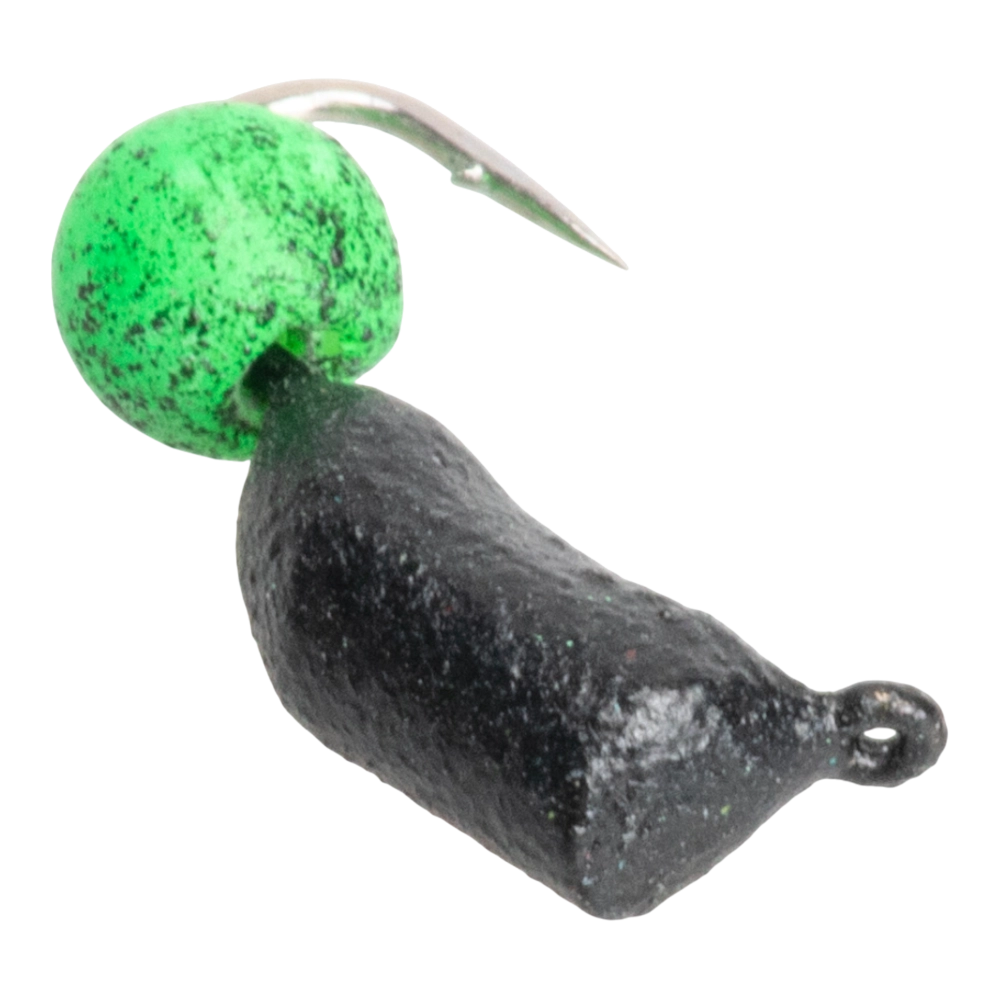 Мормышка вольфрамовая Trye Weight черная "Гвоздешарик" d3,0мм ядреный глаз, зеленый (10шт). Фото №2