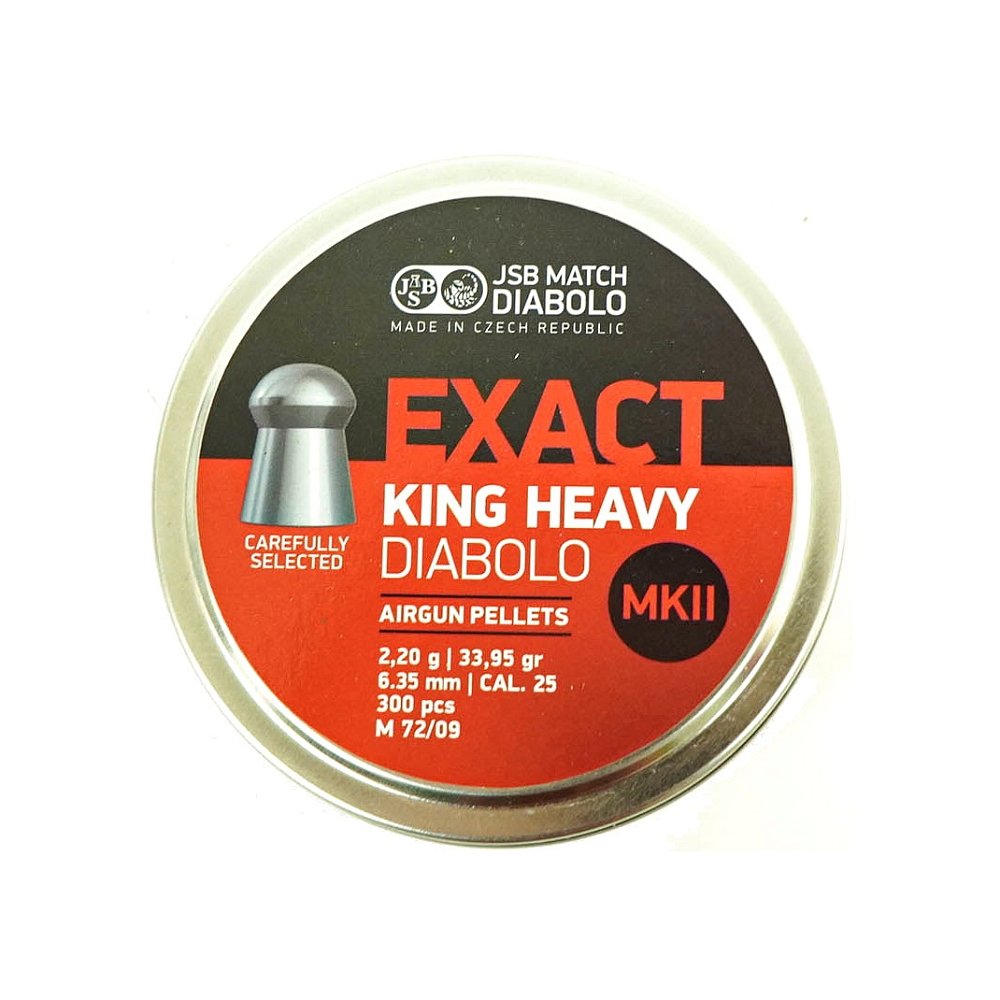 Пуля пневматическая "JSB Diabolo Exact King Heavy", калибр 6,35мм, 2,2гр., 33,95gr (300 шт) (в кор 30 шт). Фото №2 Пуля пневматическая "JSB Diabolo Exact King Heavy", калибр 6,35мм, 2,2гр., 33,95gr (300 шт) (в кор 30 шт). Фото №2