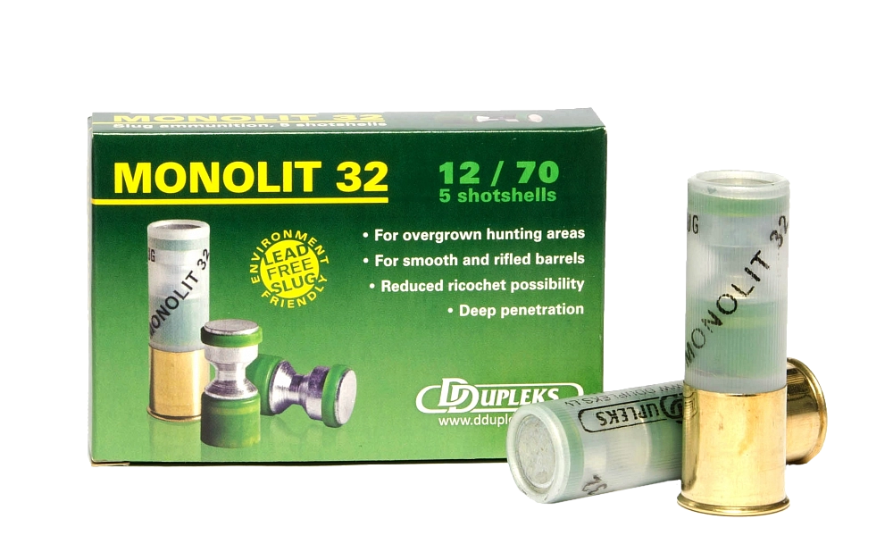 Патрон DDupleks 12/76 пуля Monolit 32гр.(в пачке 5 шт.) (в коробке 230 шт.). Фото №2