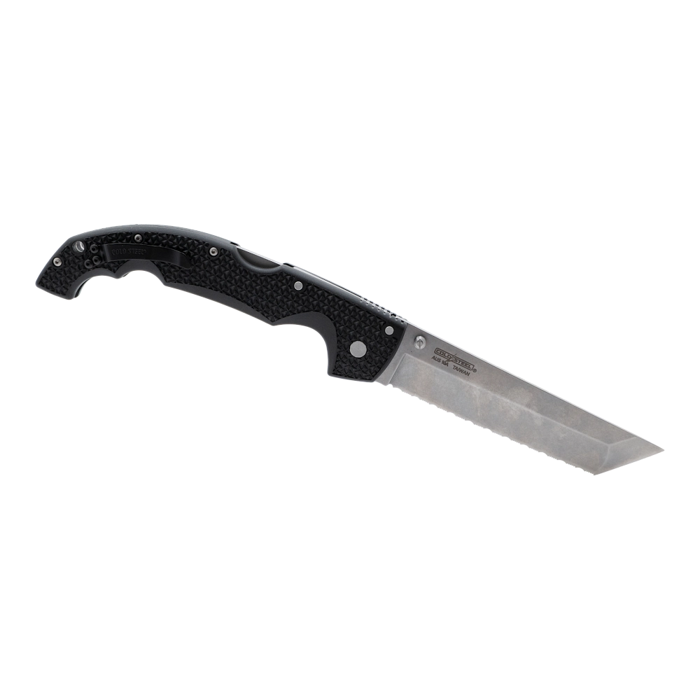 Нож складной Cold Steel Voyager Tanto Extra Large Serrated, клинок AUS10A, рукоять черный Griv-Ex. Фото №2