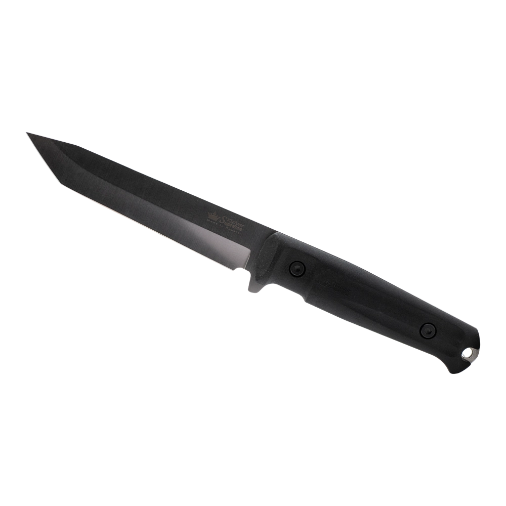 Нож Kizlyar Supreme Aggressor, 420HC SW BKH LS (StoneWash, Black Kraton Handle, Leathor Sheath). Фото №1 Нож Kizlyar Supreme Aggressor, 420HC SW BKH LS (StoneWash, Black Kraton Handle, Leathor Sheath). Фото №1