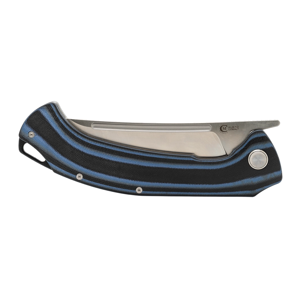 Нож складной МС "Узбекский" сталь AUS-10, рукоять G10 (черно-синяя). Фото №4