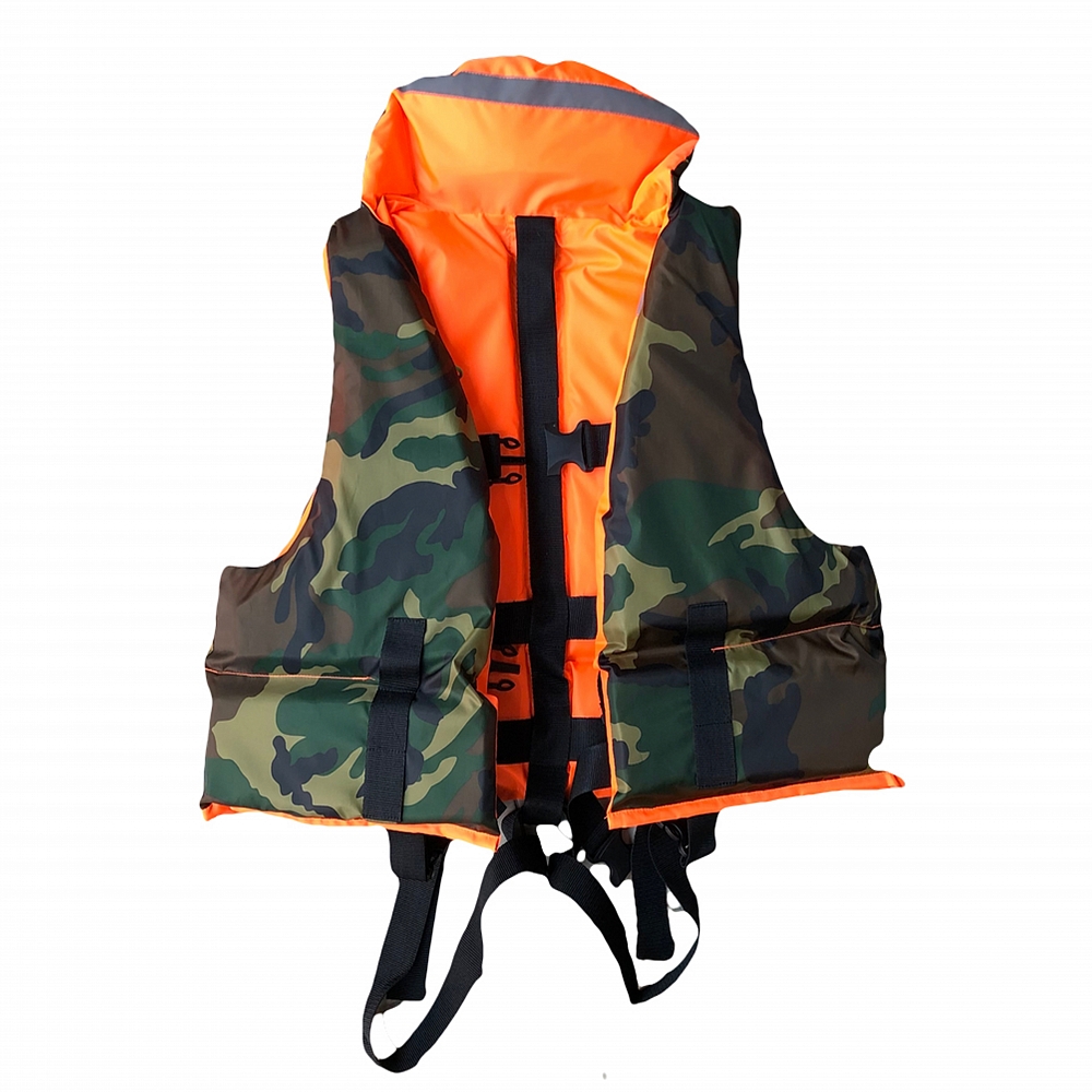 Спасательный жилет MEDNOVTEX двухсторонний (камуфляж/оранжевый) 120 кг. Фото №1