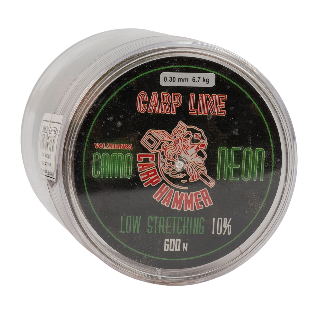 Леска моно "Carp Hammer Camo Neon" 600м/0.30мм 6,7кг цв. Камуфляжный. Фото №1 Леска моно "Carp Hammer Camo Neon" 600м/0.30мм 6,7кг цв. Камуфляжный. Фото №1