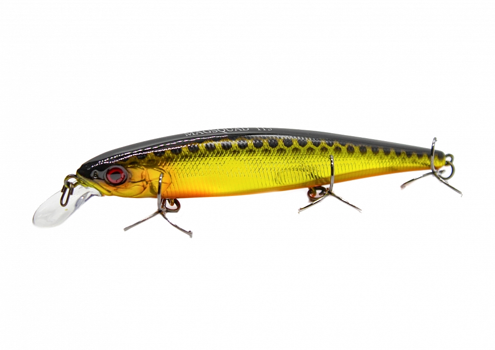 Воблер JACKALL Mag Squad 115 SP hl gold & black. Фото №1