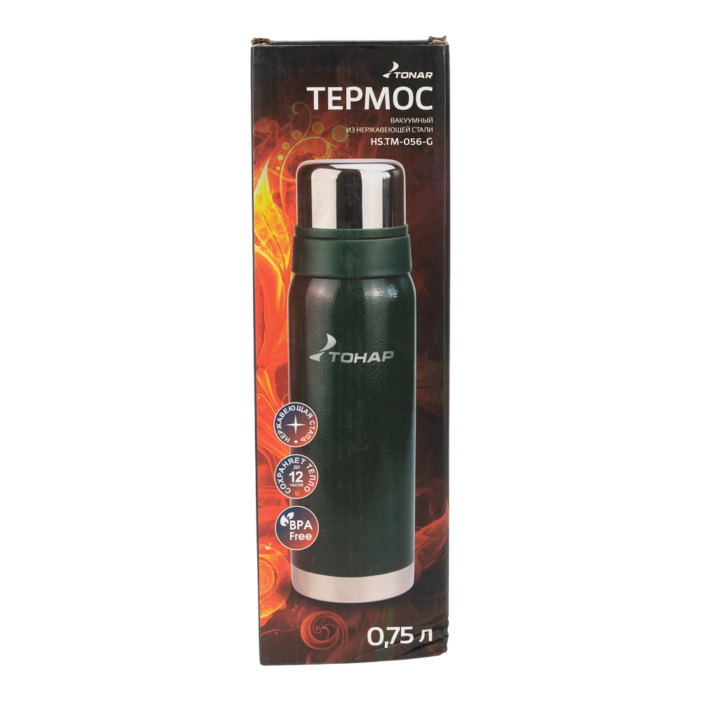 Термос (HS.TM-056-G) 750ML с ситечком зеленый (2 крышки-кружки) TONAR, шт. Фото №1 Термос (HS.TM-056-G) 750ML с ситечком зеленый (2 крышки-кружки) TONAR, шт. Фото №1