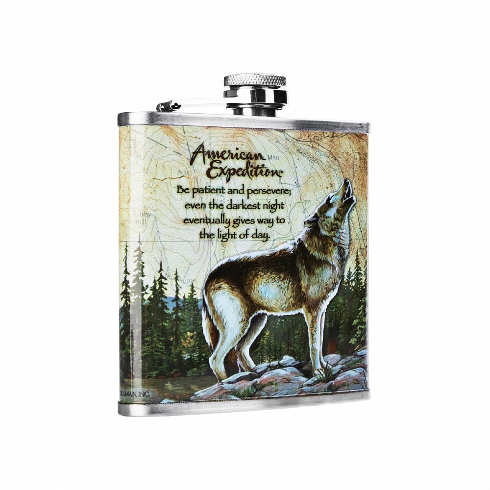 Набор Волк фляжка плюс 3 стопки (А01) 210мл. Фото №3 Набор Волк фляжка плюс 3 стопки (А01) 210мл. Фото №3