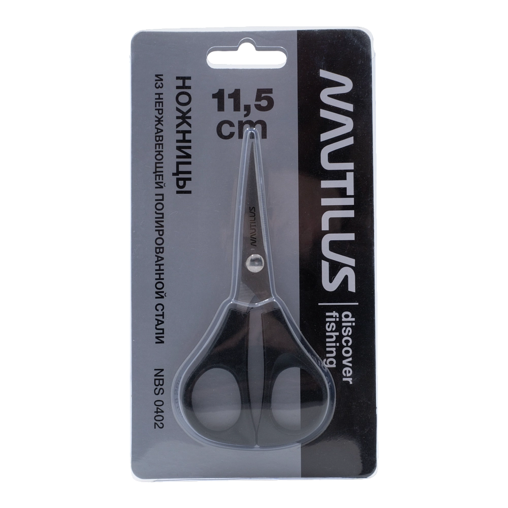 Ножницы Nautilus для PE шнуров NBS0402 11,5см Black. Фото №1