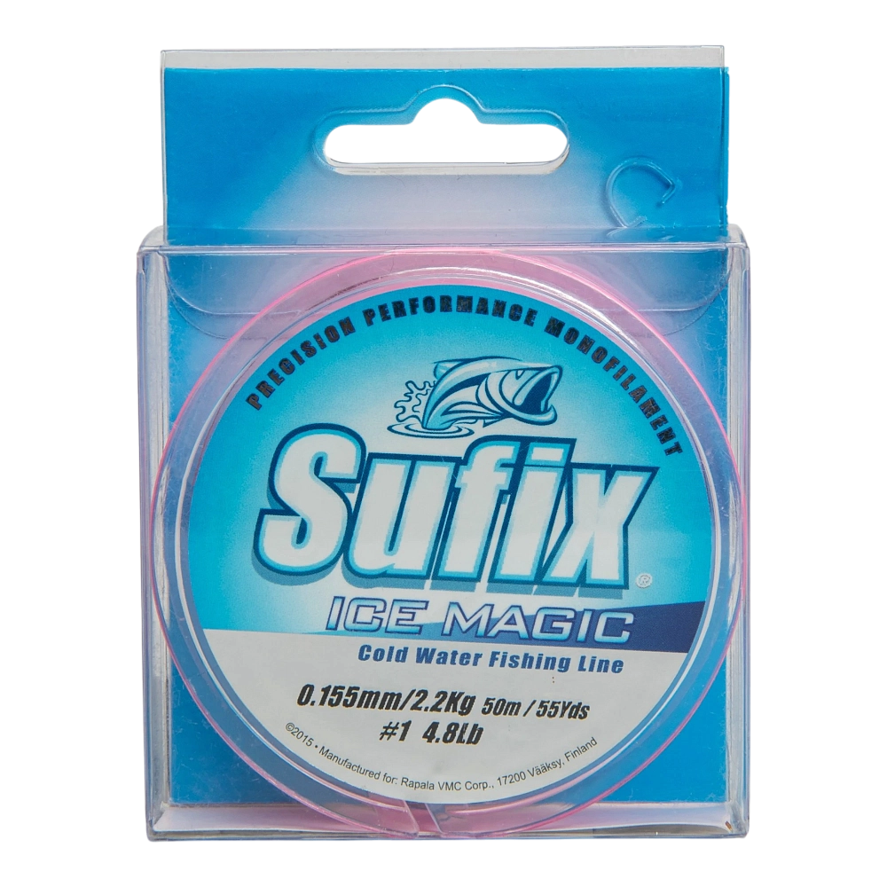 Леска зимняя SUFIX Ice Magic 50 м бело/розовая 0.155 мм 2.2 кг. Фото №1