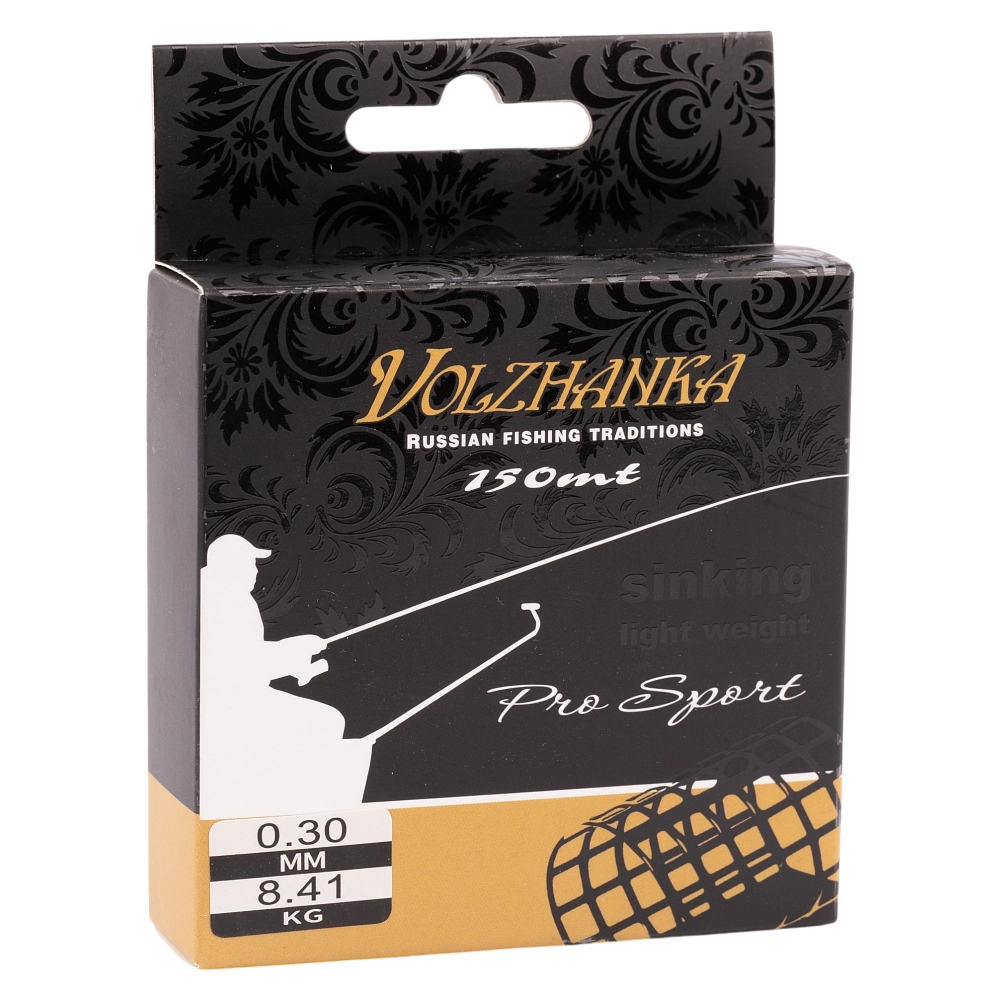 Леска моно Волжанка "Pro Sport Sinking" 150м/0.30мм 8.41кг цв. черный. Фото №1