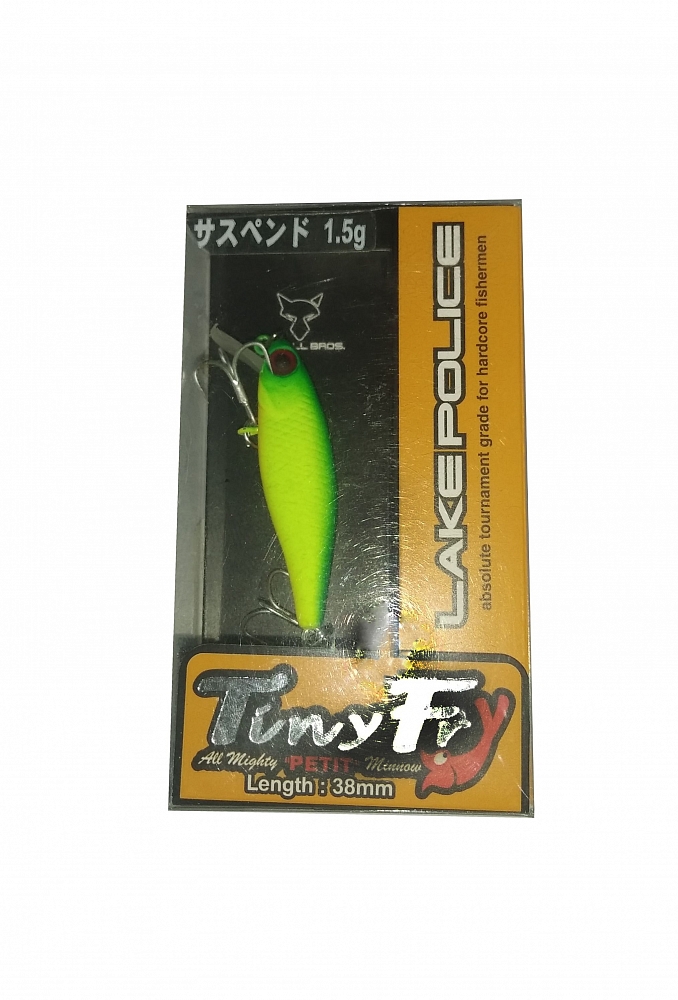 Воблер JACKALL Tiny Fry 38 SP matt chartreuse. Фото №1