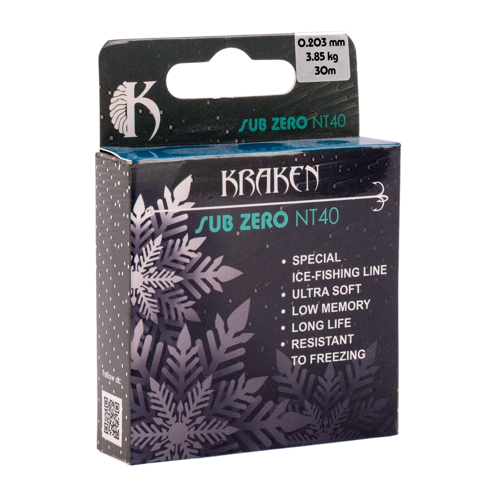 Леска зимняя Kraken Sub Zero NT40 30m 0,203mm 3.85kg. Фото №1 Леска зимняя Kraken Sub Zero NT40 30m 0,203mm 3.85kg. Фото №1