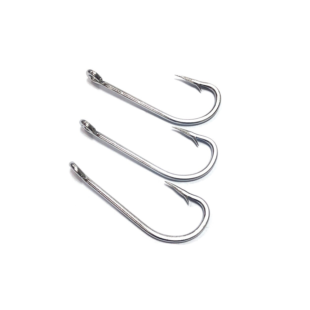 Крючок MUSTAD 4/0 stainless (нержавеющая сталь, разогнутое ушко). Фото №2