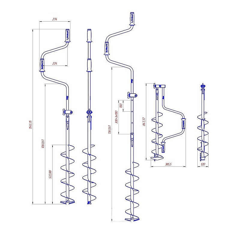 Ледобур ЛР-130Т (130мм) телескопический. Фото №3