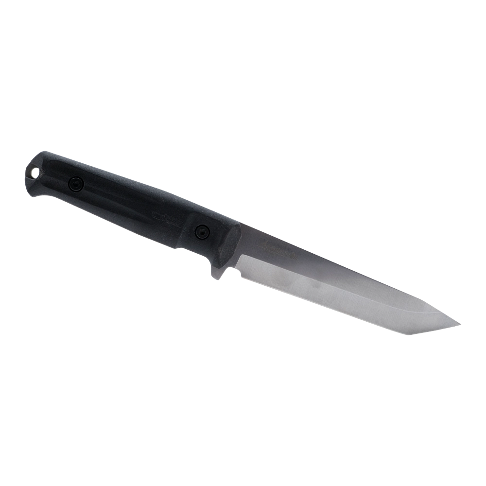 Нож Kizlyar Supreme Aggressor, 420HC SW BKH LS (StoneWash, Black Kraton Handle, Leathor Sheath). Фото №2 Нож Kizlyar Supreme Aggressor, 420HC SW BKH LS (StoneWash, Black Kraton Handle, Leathor Sheath). Фото №2