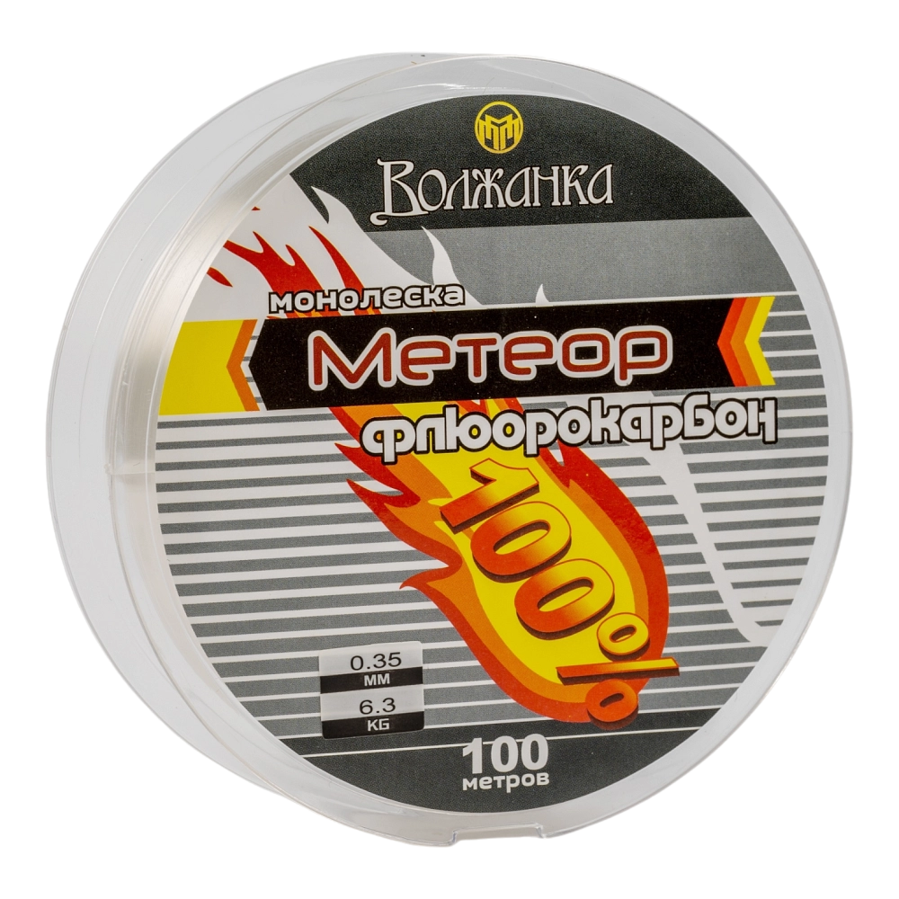 Леска флюрокарбоновая Волжанка "Метеор" 100м/0.35мм 6.3кг цв. прозрачный. Фото №2
