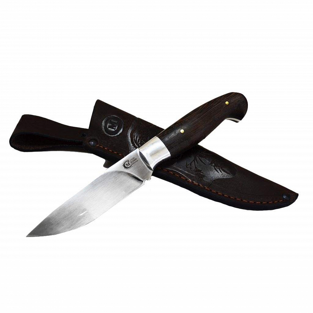 Нож Вепрь кован ст. Х12МФ ц. м. дюраль, венге. Фото №1